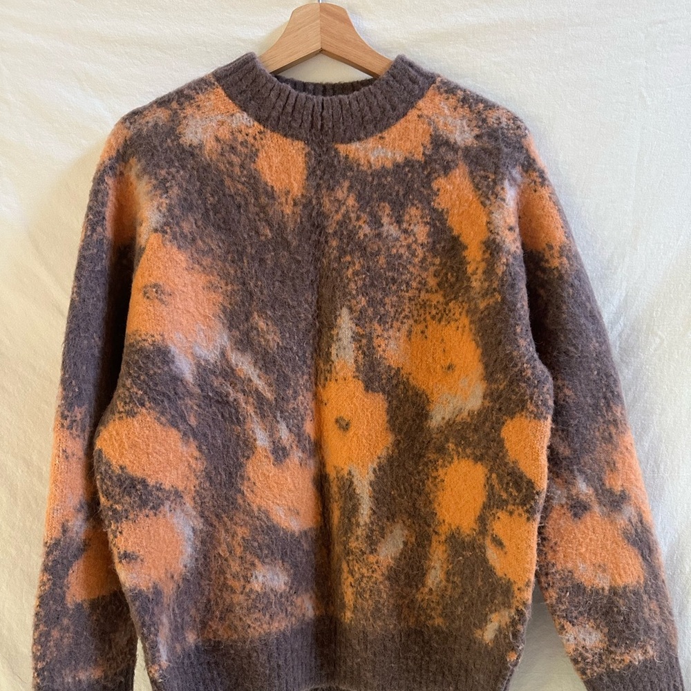 COS Orange and Brown Patterned Sweater